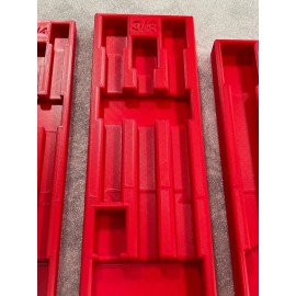 Unbranded Custom Made Extension Organizer for Snap On 1/4, 3/8, 1/2 Sets  Extension Tray - 3/8 Red