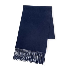 [Vita Natur] Vita Natur Superb Cashmere 100% Scarf [Men's] Plain Cashmere Scarf (70.9 x 11.8 inches (180 x 30 cm) (16 Colors Available), navy