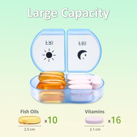 Fullicon Large Capacity Pill Organizer, Secure Pill Case with Durable Printing, Spill Proof Daily Pill Organizer, 7 Day Pill Box Organiser Travel Pill Organiser (Black Rainbow)