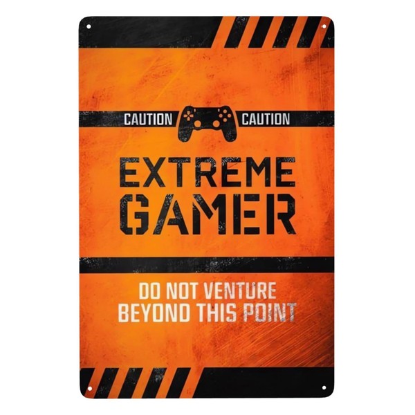 GACCAP Metal Sign Gaming Room Decor for Boys Kids Gamer