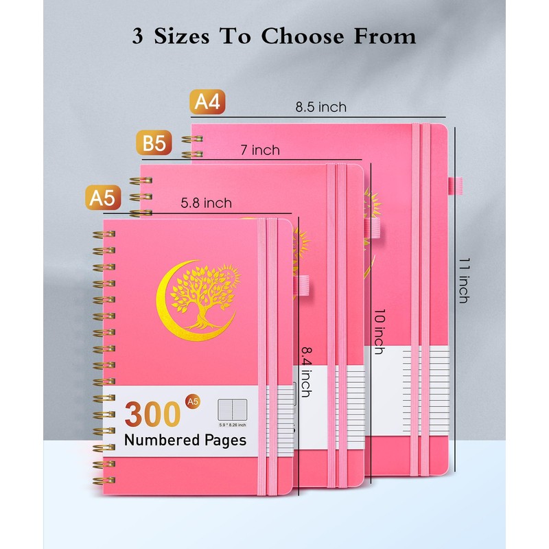 Spiral Notebook Journal 8.5" x 11", 300 Numbered College Ruled