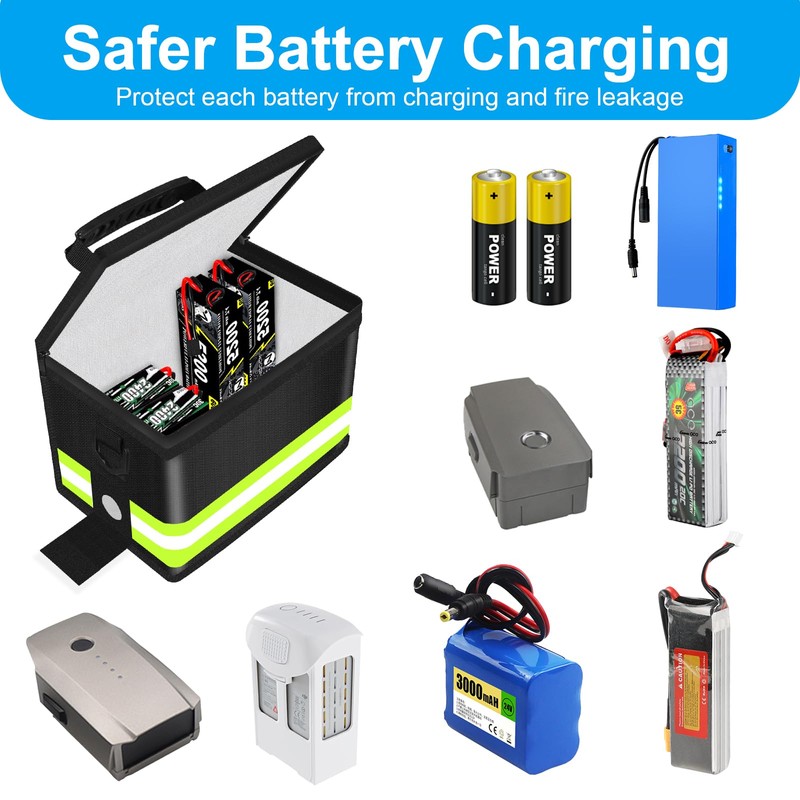 Upgraded Lipo Battery Fireproof Explosionproof Safe Bag,4 Layers of Heat