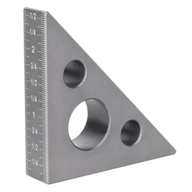 Regla triangular, calibre de ángulo recto de 45/90 grados, herramienta de medición de ángulo esmerilado de aleación de aluminio para carpintería, construcción de carpintero, bricolaje