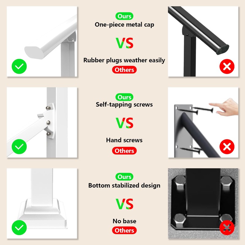 Arti-Life Hand Rails for Outdoor Steps,Railings for Outdoor Steps,Handrails for