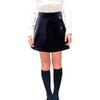 Gokigen Meito 2401 School Culotte Skirt, Plain, Wrap-Style, Dark Blue,