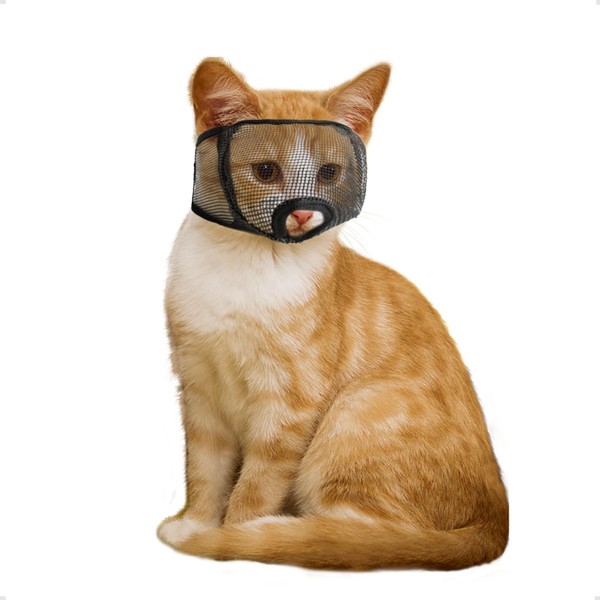 OHCOZZY Cat Muzzle for Grooming Nail Trimming with Soft Mesh
