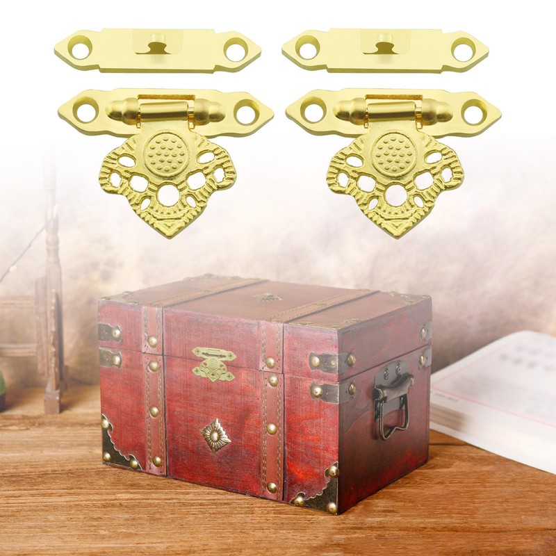 SING F LTD 10Pcs Gold Box Buckle Latch Decorative Hasp