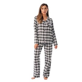 Just Love Long Sleeve Flannel Pajama Sets for Women 6760-10359-BLK-M Black
