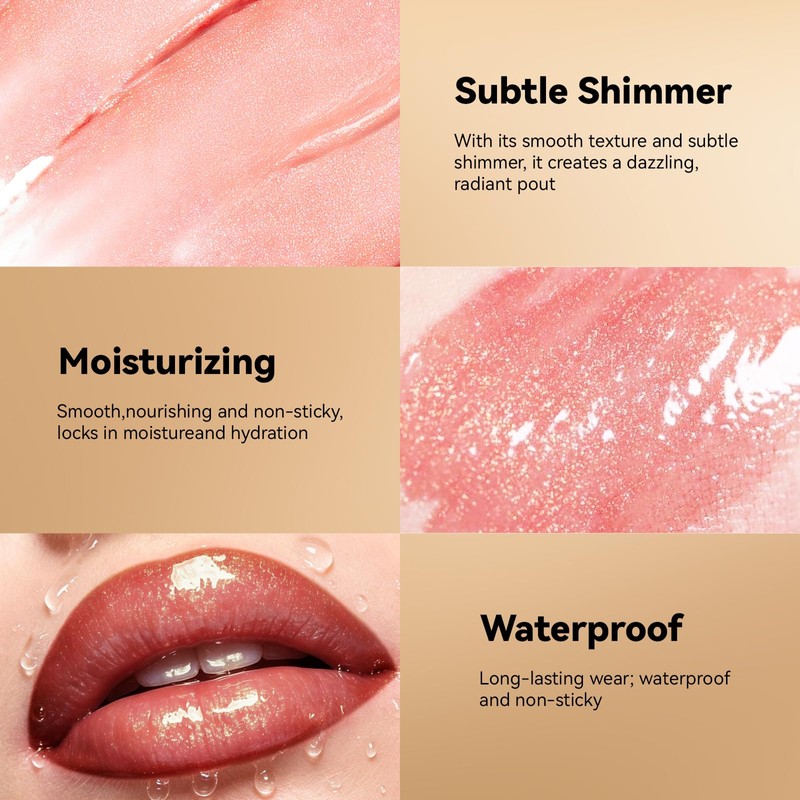 Pink Lip Gloss and Lip Liner, Glitter Dual End 2in1
