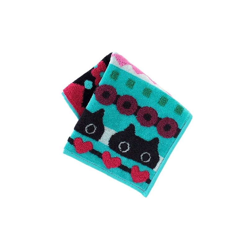 Atsuko Matano 181005-0010-01 Towel Handkerchief (Blue) [100% Cotton] Women's Cat