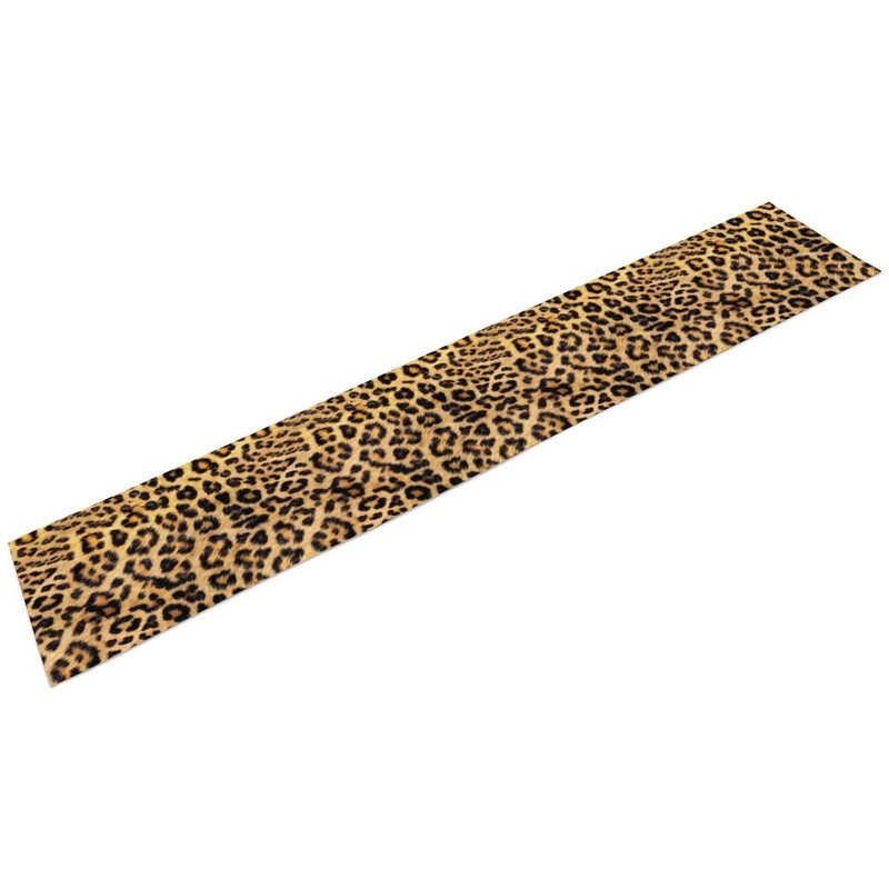 ShiTingYu Leopard Print Dinning Table Runner, Cotton Linen Rustic Cottage