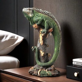 SHTWX 14 Inch Lizard Statue Resin Sculpture Decor Figurines for Home Decor Accents, Living Room Bedroom Office Decoration - Animal Sculptures Collection for Lizard Lovers