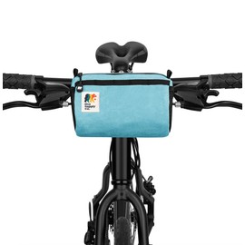 Oso Supply Co - Bike Handlebar Bag – Waxed Canvas Exterior with Quick-Access Waterproof Zipper, Side Mesh Pockets and Spacious Storage – Ideal for Cycling, Commuting and Adventure Rides (Sky Blue)