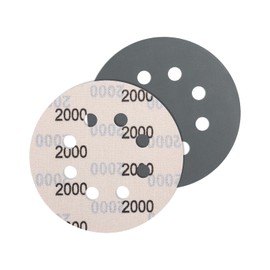 JatilEr 5 Pcs 125mm Sanding Discs Grit 2000, 8 Hole Wet and Dry Sanding Disc Round Hook and Loop Sanding Disc Orbital Sanding Discs Sandpaper for Wood, Metal and Jewelry Car Polishing