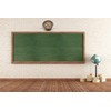 BELECO 5x3ft Fabric School Backdrop Empty Vintage Classroom Green Blackboard