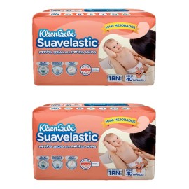 Kit De Pañales Suavelastic Recien Nacido - 40 Piezas X 2