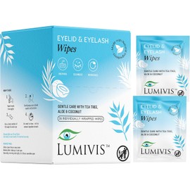 Toallitas para párpados y pestañas con aceite de árbol de té, 36 unidades: limpiador diario de ojos para blefaritis, picazón y orzuelo