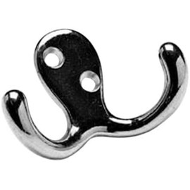 Merriway BH00127 Verchromter Doppel-Kleiderhaken, Weiß, 4 Stück