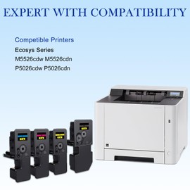 Kminoteh TK-5242 TK5242 Replacement for Kyocera TK5242 TK-5242 Cartridge Set for ECOSYS M5526cdn / M5526cdw / P5026cdn / P5026cdw Laser Printers (4 Colors)