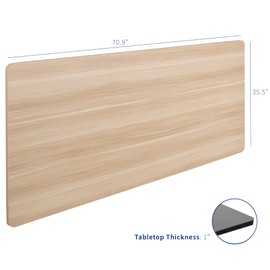 VIVO Universal 71 x 36 inch Table Top for Standard and Sit to Stand Height Adjustable Home and Office Desk Frames, Light Wood Extra-Wide Desktop, DESK-TOP72-36C