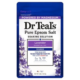 Dr. Teal's Pure Epsom Salt Soaking Solution Bath Salt Lavender Essential Oil, 1.36kg, 1 Piece / 닥터틸즈 퓨어 엡섬 솔트 소킹 솔루션 입욕제 라벤더 에센셜 오일, 1.36kg, 1개