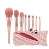 8Pcs Make Up Brushes Set with Zip Bag Makeup Brush for Foundation Powder Highlighter Face Eyeshadow Blending Cosmetic Tool