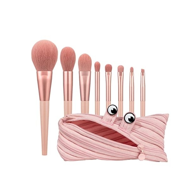 8Pcs Make Up Brushes Set with Zip Bag Makeup Brush
