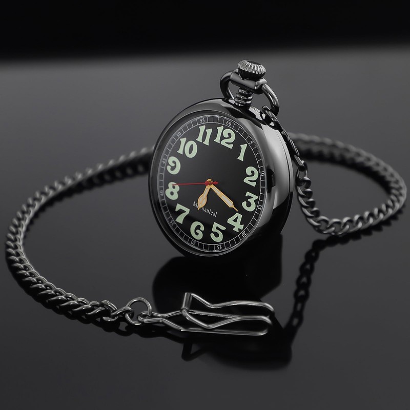 Alwesam Pocket Watch Alloy Hand Wind Mechanical Pocket Watches Men