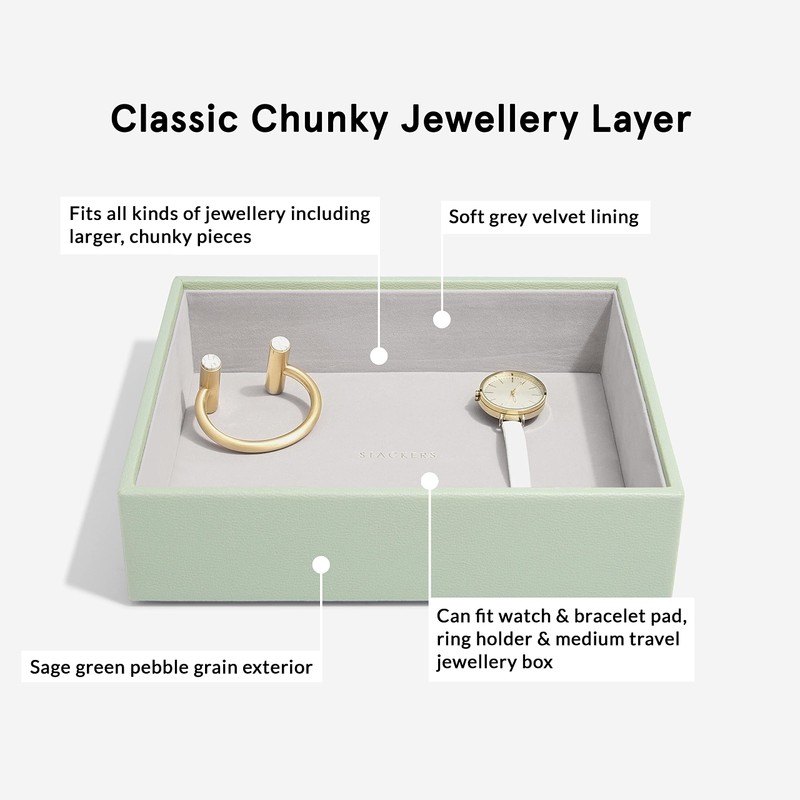 Stackers Green Classic Chunky Jewellery Compartment