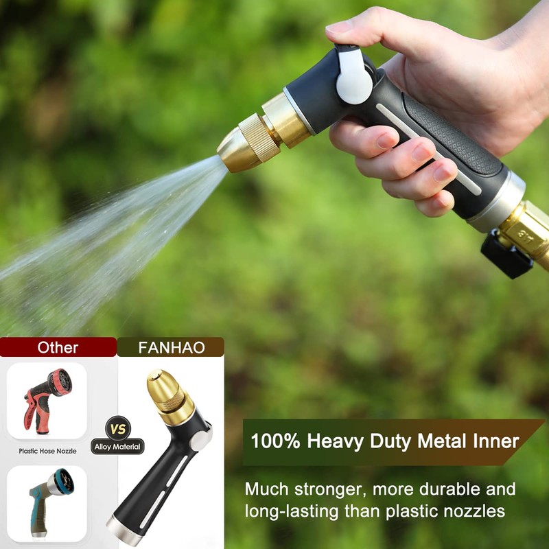 FANHAO Garden Hose Nozzle with High Pressure Jet, 100% Heavy