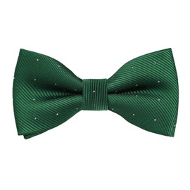 Alizeal Banded Adjustable Length Pre-tied Boy's Bow Tie, Dark Green Dot