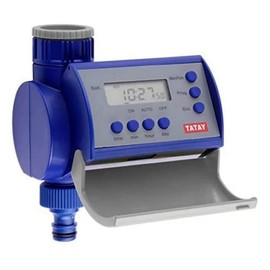 TATAY TL electronic water timer, made of anti-UV resistant plastic and with direct connection to the tap, which allows programming up to 8 waterings a day. Outdoor use