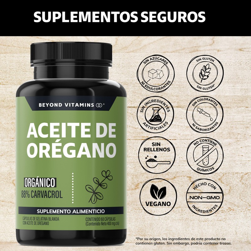 Beyond Vitamins | Aceite de Oregano Orgánico 100% Natural con