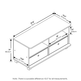 Furinno Entertainment Center w/2 Bin Drawers, Espresso/Brown