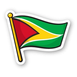 Squiddy Guyana Flag - Vinyl Sticker Decal for Phone, Laptop, Water Bottle (3" Wide)