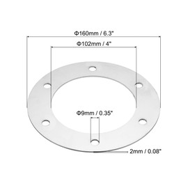 PATIKIL 4" (102mm) ID Duct Connector Flange, Stainless Steel Flat Straight Pipe Exhaust Flange Duct Mounting Plate for Heating Cooling Ventilation HVAC