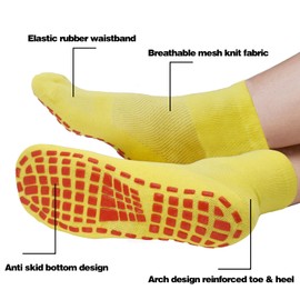 SkiBeaut Non Slip Women Socks Anti Skid Woman Yoga Grips Socks with Gripper Pilates Ballet Barre Slipper Sticky Lady Socks 10 Pairs,US/CA Women Size 8-10