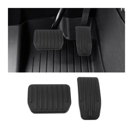 HZEL Car Foot Pedal Pads Set, 2PCS Aluminum Vehicle Accelerator Pedal Covers, Non Slip Performance Automotive Brake Foot Rest Pedal Extenders Replacement Compatible with Model 3 Model Y(Black)