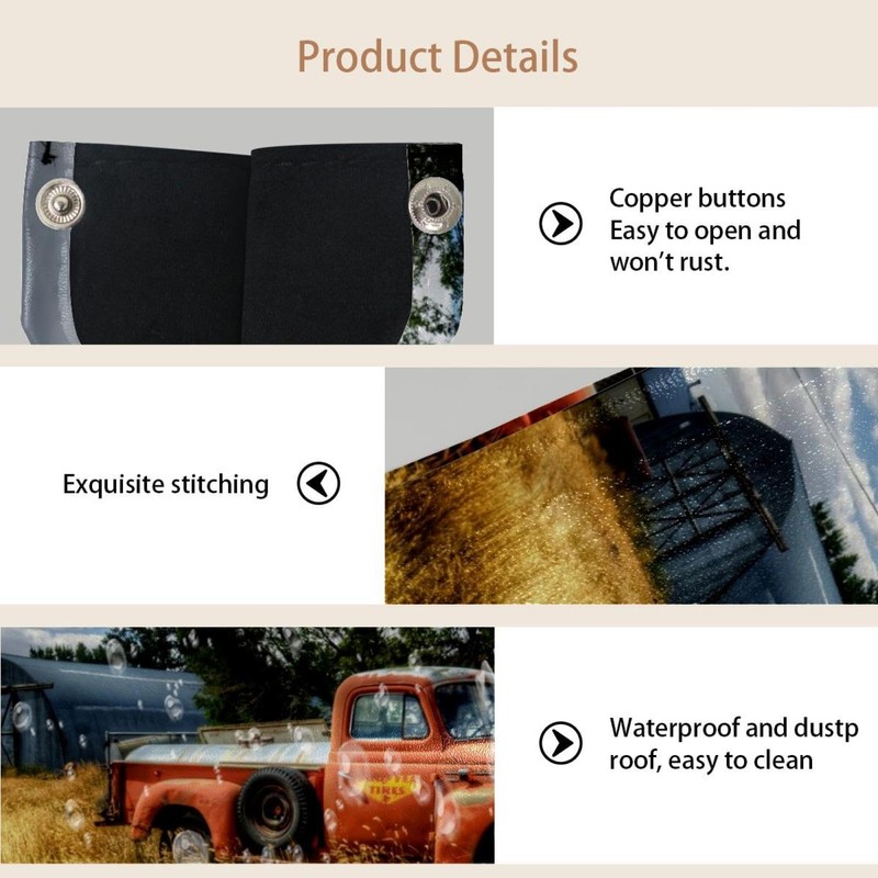 2 Pack Tissue Box Cover Holder, Red Truck Fall Landscape
