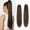 S-noilite Real Hair Ponytail Extensions, Braid Hair Extensions, Straight, 105