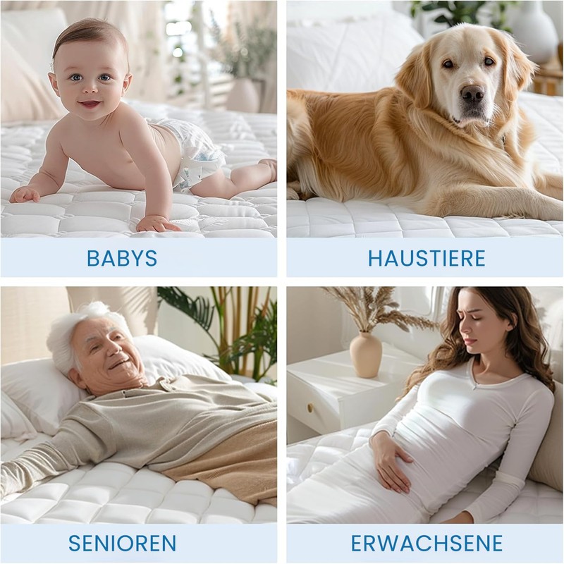 Livessa Quilted Mattress Topper 90 x 200 Waterproof