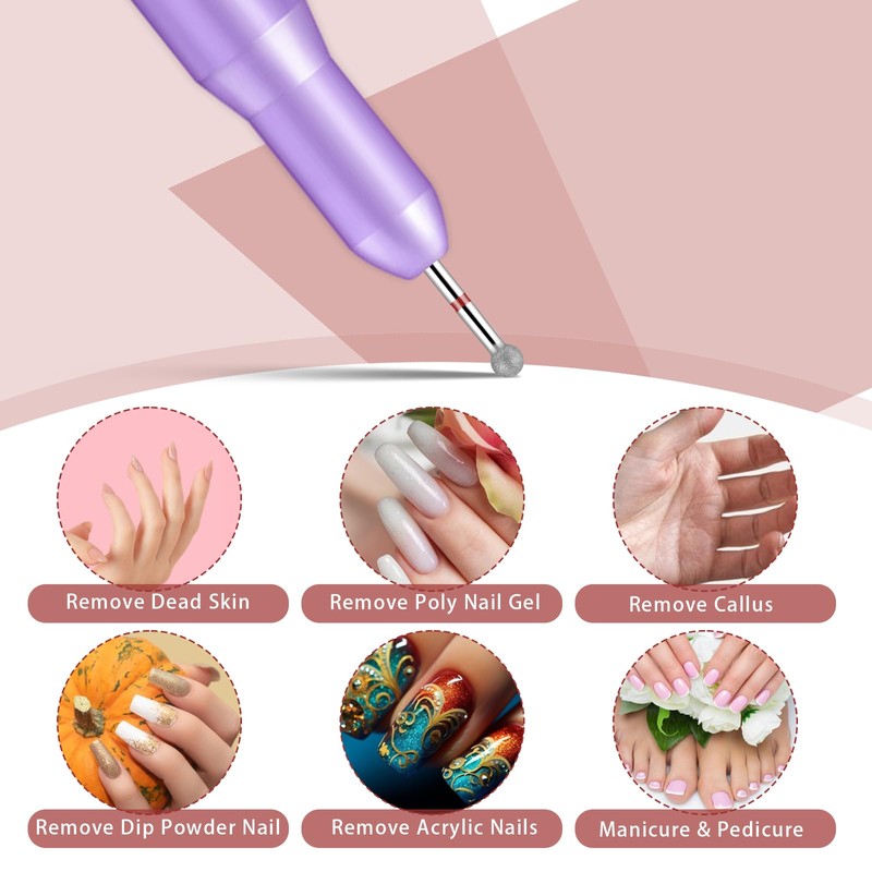 WLLHYF Nail Drill Bits, Ball Shape Nail Cleaner Professional Stainless
