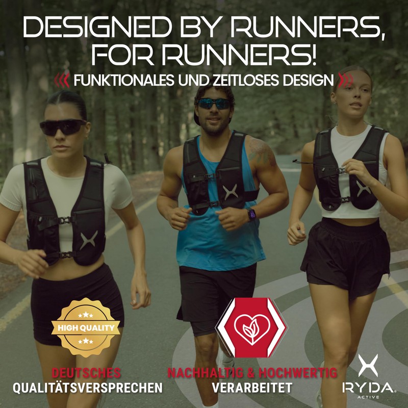 RYDA ACTIVE® Running Vest for Men and Women, Universally Adjustable