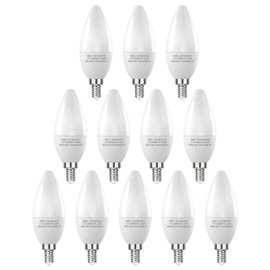 Ocixhbe E12 LED Candelabra Bulbs 60W Equivalent, 3000k Warm White, 6W B11 Candle Base Filament Vintage Light Bulbs, Non-Dimmable, Pack of 12