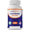 Vitamatic Caffeine Pills 200mg per Serving, 250 Vegetarian Tablets -