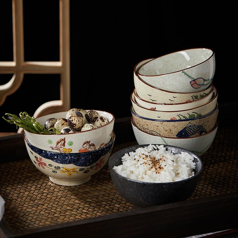 Cereal Bowls Set of 6，10 Oz Ceramic Soup Bowls,4.5 inch