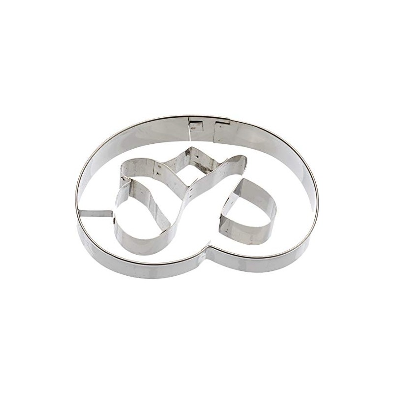 Staedter Embossing Pretzel Shape Cookie Cutter, Stainless Steel, Silver, 8
