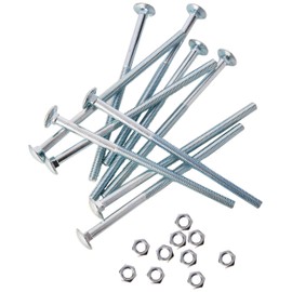 AHCMetric MILD Steel Cup Square Bolts with Nuts (ZINC & Clear) M8 X 150mm (Pack of 10)