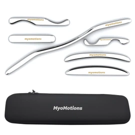 MyoMotions 6-Piece Stainless Steel Iastm Set - Muscle Scraper Massage Tool for Deep Tissue by myofascial Release Tool Comes with a Storage Bag