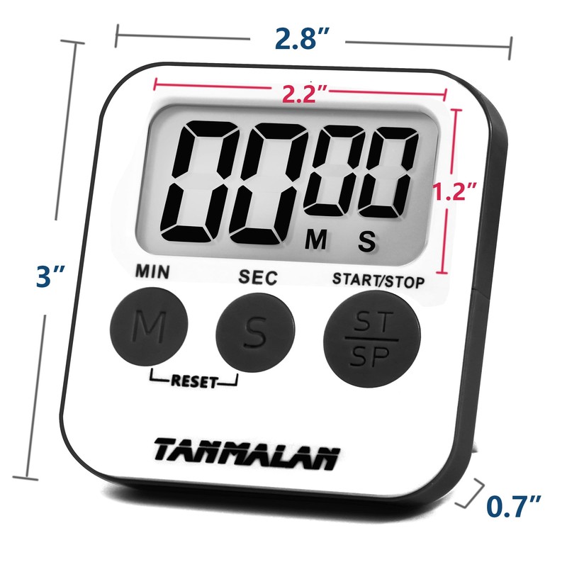 Tanmalan Kitchen Timer for Cooking Loud Alarm, Large Display, Auto
